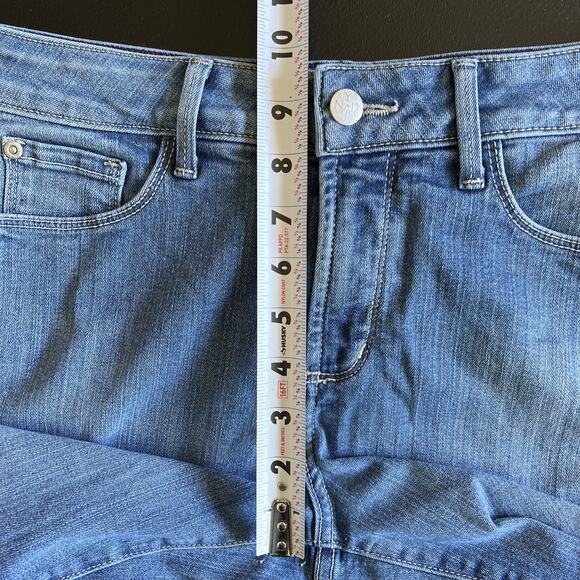 NYDJ Jeans Size 8 Blue Skinny Ankle Lift Tuck Tech Bling Embroidered Pockets - Picture 10 of 12